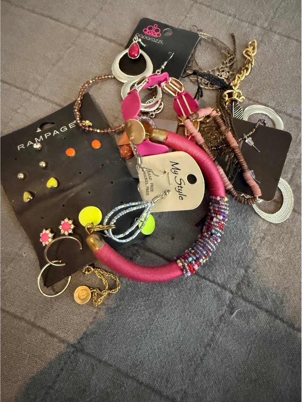 NewWithTags Pink Craft Jewelry Lot with Earrings and Bracelets
